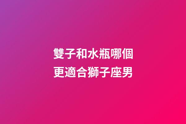 雙子和水瓶哪個更適合獅子座男-第1張-星座運勢-玄機派