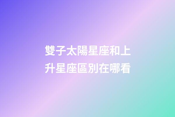 雙子太陽星座和上升星座區別在哪看-第1張-星座運勢-玄機派