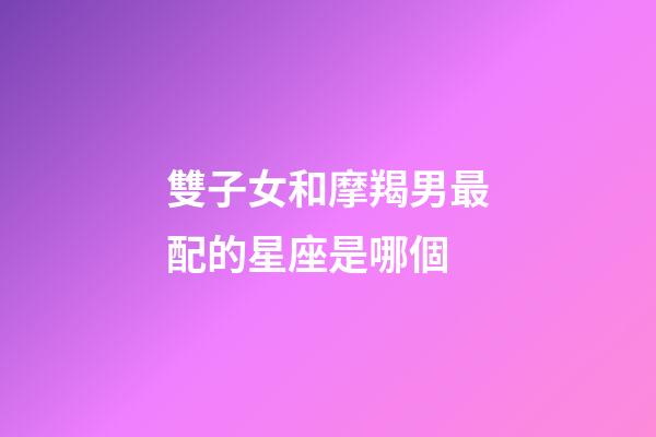 雙子女和摩羯男最配的星座是哪個-第1張-星座運勢-玄機派