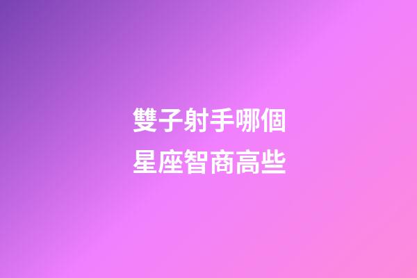 雙子射手哪個星座智商高些-第1張-星座運勢-玄機派