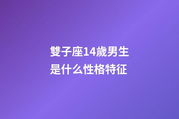 雙子座14歲男生是什么性格特征-第1張-星座運勢-玄機派