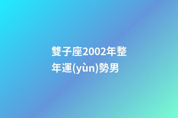 雙子座2002年整年運(yùn)勢男