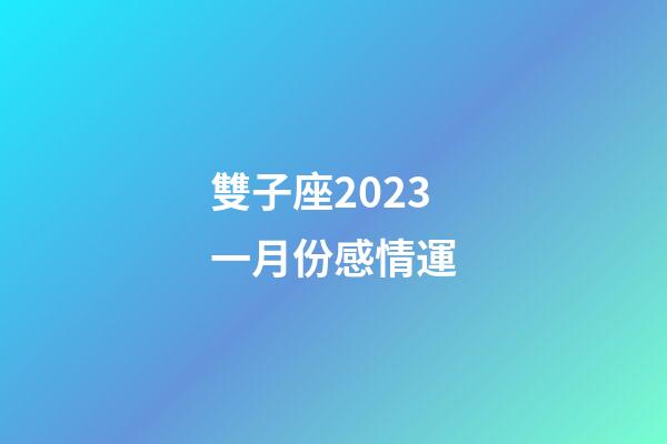 雙子座2023一月份感情運-第1張-星座運勢-玄機派
