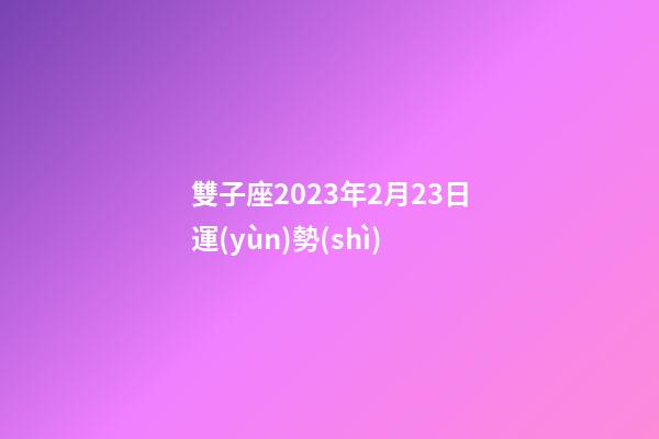 雙子座2023年2月23日運(yùn)勢(shì)-第1張-星座運(yùn)勢(shì)-玄機(jī)派