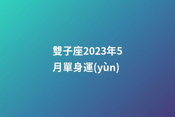 雙子座2023年5月單身運(yùn)-第1張-星座運(yùn)勢-玄機(jī)派