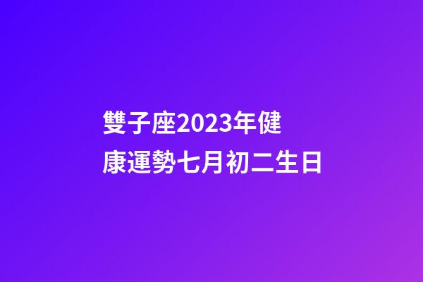 雙子座2023年健康運勢七月初二生日-第1張-星座運勢-玄機派