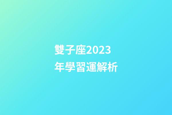 雙子座2023年學習運解析-第1張-星座運勢-玄機派