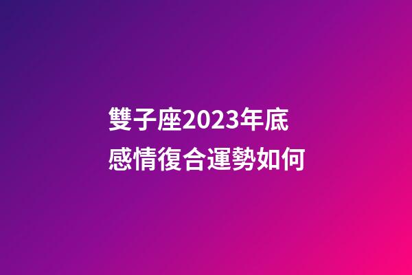雙子座2023年底感情復合運勢如何-第1張-星座運勢-玄機派