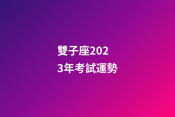 雙子座2023年考試運勢-第1張-星座運勢-玄機派