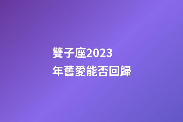 雙子座2023年舊愛能否回歸-第1張-星座運勢-玄機派