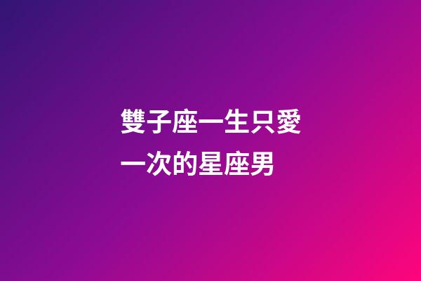 雙子座一生只愛一次的星座男-第1張-星座運勢-玄機派