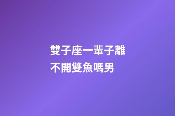雙子座一輩子離不開雙魚嗎男-第1張-星座運勢-玄機派