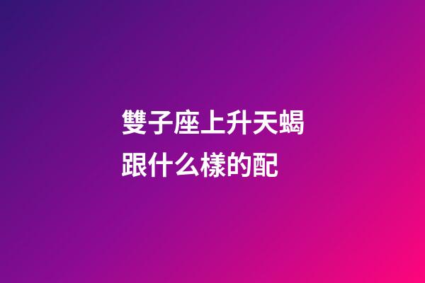 雙子座上升天蝎跟什么樣的配-第1張-星座運勢-玄機派