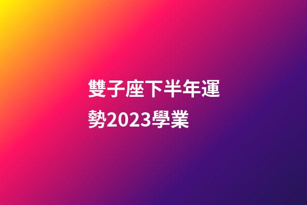 雙子座下半年運勢2023學業-第1張-星座運勢-玄機派