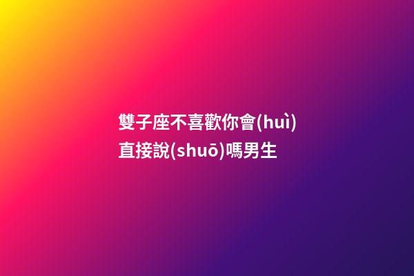 雙子座不喜歡你會(huì)直接說(shuō)嗎男生-第1張-星座運(yùn)勢(shì)-玄機(jī)派