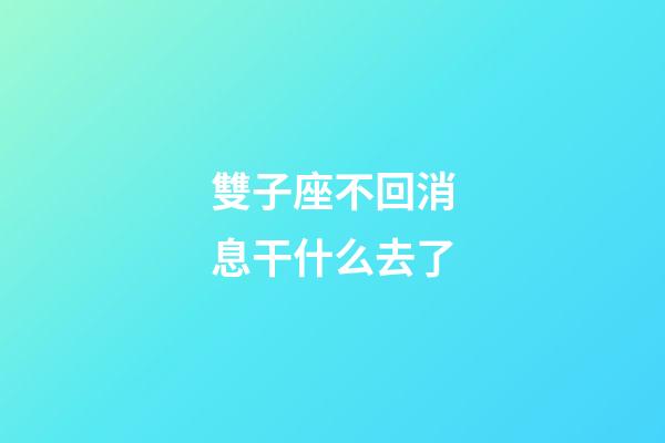 雙子座不回消息干什么去了-第1張-星座運(yùn)勢(shì)-玄機(jī)派
