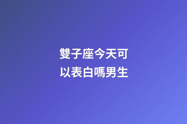 雙子座今天可以表白嗎男生-第1張-星座運勢-玄機派