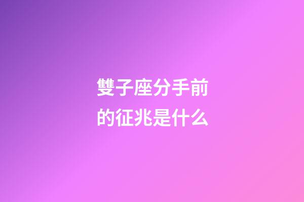 雙子座分手前的征兆是什么-第1張-星座運勢-玄機派