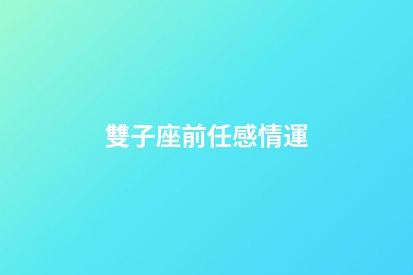 雙子座前任感情運-第1張-星座運勢-玄機派
