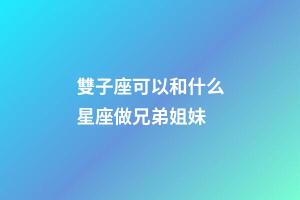 雙子座可以和什么星座做兄弟姐妹-第1張-星座運勢-玄機派