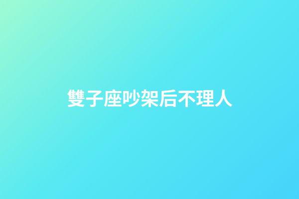 雙子座吵架后不理人-第1張-星座運勢-玄機派