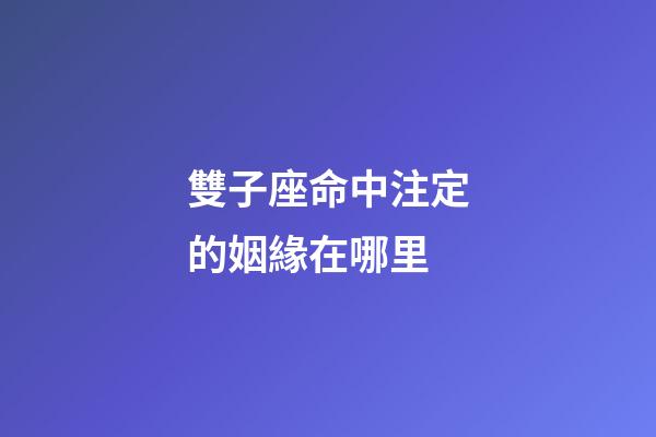 雙子座命中注定的姻緣在哪里-第1張-星座運勢-玄機派