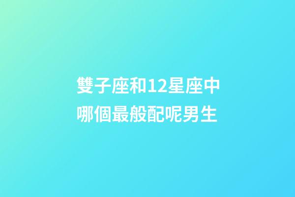雙子座和12星座中哪個最般配呢男生-第1張-星座運勢-玄機派