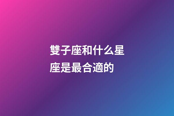 雙子座和什么星座是最合適的-第1張-星座運勢-玄機派