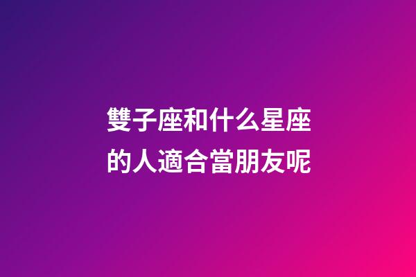 雙子座和什么星座的人適合當朋友呢-第1張-星座運勢-玄機派