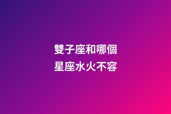 雙子座和哪個星座水火不容-第1張-星座運勢-玄機派