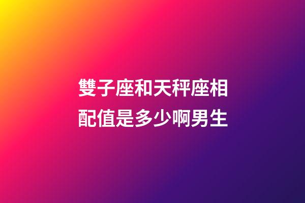 雙子座和天秤座相配值是多少啊男生-第1張-星座運勢-玄機派