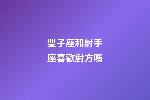 雙子座和射手座喜歡對方嗎-第1張-星座運勢-玄機派