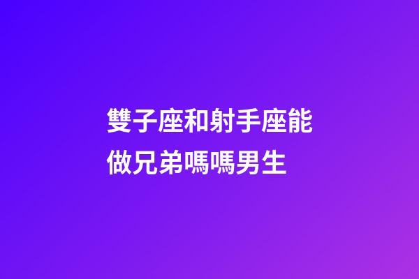 雙子座和射手座能做兄弟嗎嗎男生-第1張-星座運(yùn)勢(shì)-玄機(jī)派
