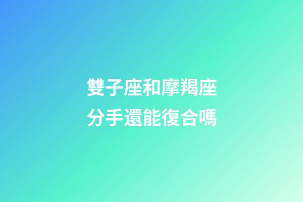 雙子座和摩羯座分手還能復合嗎-第1張-星座運勢-玄機派