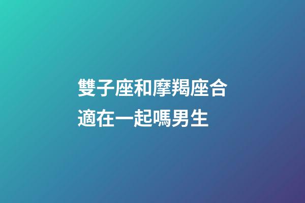 雙子座和摩羯座合適在一起嗎男生-第1張-星座運勢-玄機派
