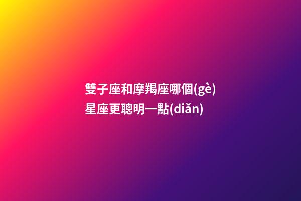 雙子座和摩羯座哪個(gè)星座更聰明一點(diǎn)-第1張-星座運(yùn)勢(shì)-玄機(jī)派