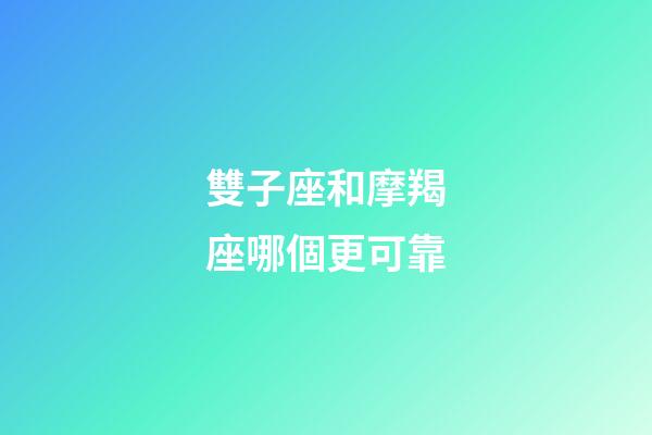 雙子座和摩羯座哪個更可靠-第1張-星座運勢-玄機派