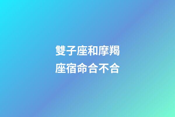雙子座和摩羯座宿命合不合-第1張-星座運勢-玄機派