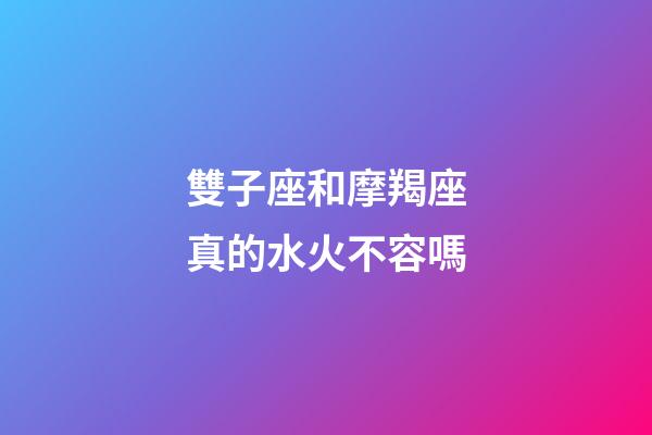 雙子座和摩羯座真的水火不容嗎-第1張-星座運勢-玄機派