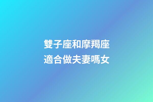 雙子座和摩羯座適合做夫妻嗎女-第1張-星座運(yùn)勢(shì)-玄機(jī)派