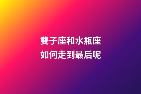 雙子座和水瓶座如何走到最后呢-第1張-星座運勢-玄機派