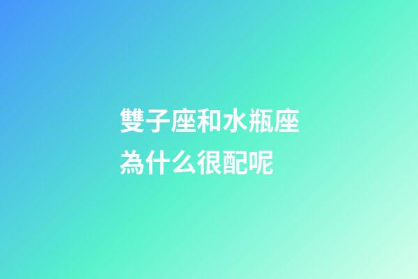 雙子座和水瓶座為什么很配呢-第1張-星座運勢-玄機(jī)派