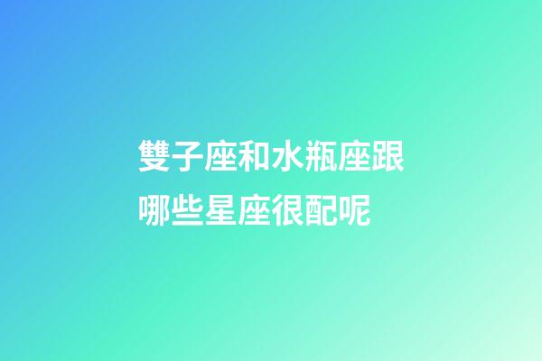 雙子座和水瓶座跟哪些星座很配呢-第1張-星座運勢-玄機派