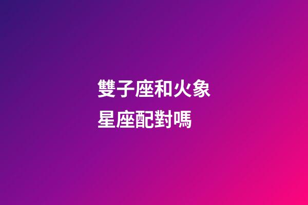 雙子座和火象星座配對嗎-第1張-星座運勢-玄機派
