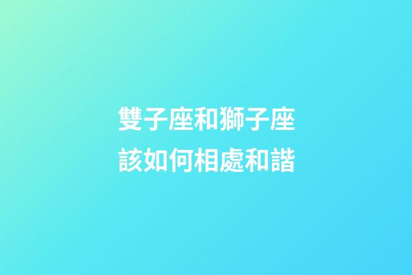 雙子座和獅子座該如何相處和諧-第1張-星座運勢-玄機派