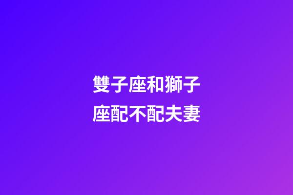 雙子座和獅子座配不配夫妻-第1張-星座運(yùn)勢(shì)-玄機(jī)派
