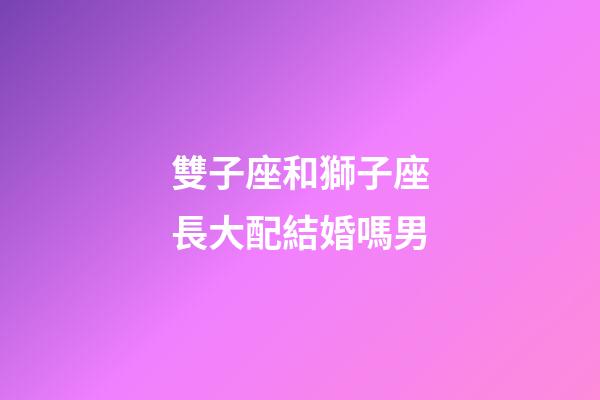 雙子座和獅子座長大配結婚嗎男-第1張-星座運勢-玄機派