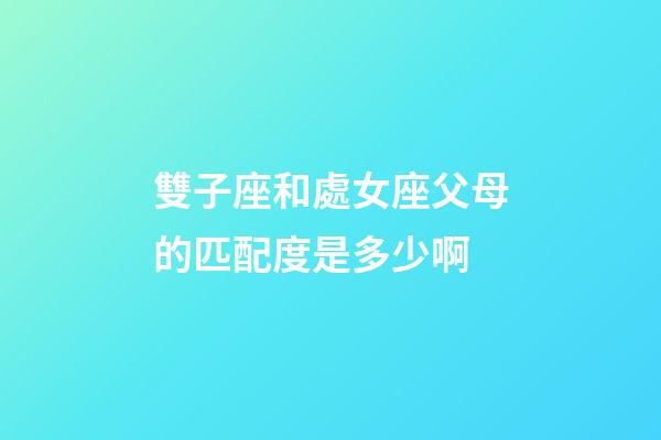 雙子座和處女座父母的匹配度是多少啊-第1張-星座運勢-玄機派