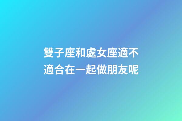 雙子座和處女座適不適合在一起做朋友呢-第1張-星座運勢-玄機派