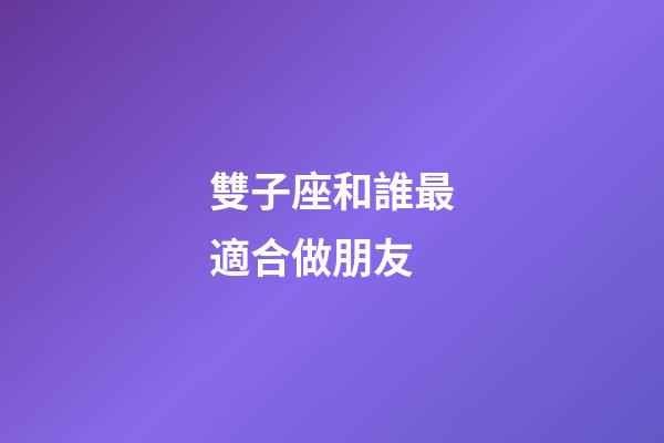 雙子座和誰最適合做朋友-第1張-星座運勢-玄機派